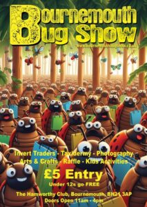 Poster for Bournemouth Bug Show with a crowd of cartoon bugs