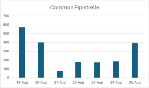 Bar Chart of Common Pipistrelle recordings